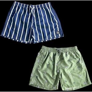 Manfinity Lot Of 2 Swim Shorts Tropical Drawstrings‎ Pockets Mens Size XXL New